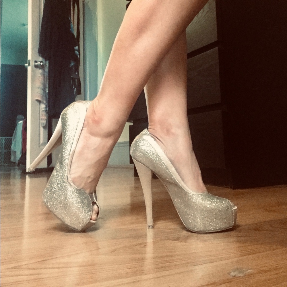 Glitter heels by Bebe size 6